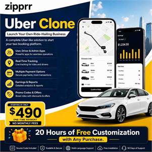 Zipprr Uber Clone Script – Your Gateway to the On-Demand Mobility Market ($490)