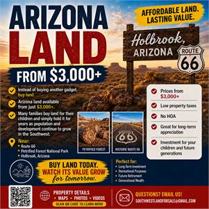 Arizona Land from Just $3,000+ – Affordable Real Estate with Long-Term Growth Potenti